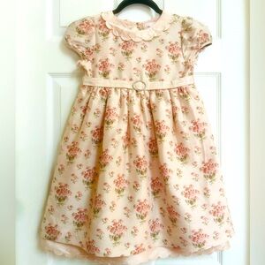 Girl’s Sz 7 Janie & Jack Luxe 100% Silk Rose Pink Celebration Dress